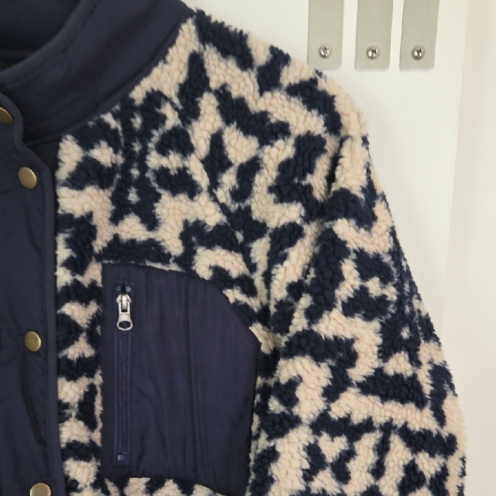 Herizon Sherpa Navy & Cream Fleece Jacket - Picture 6 of 15